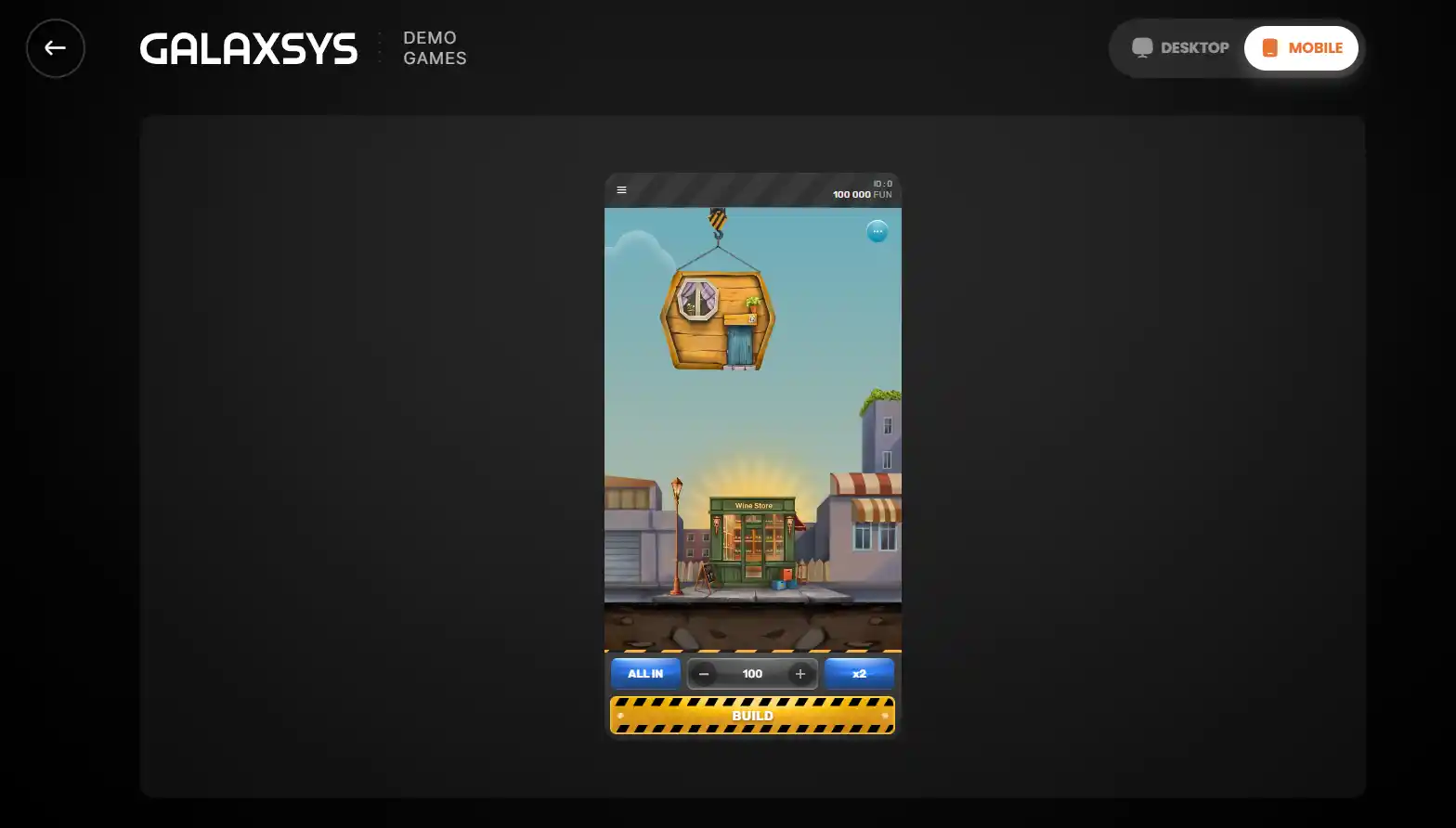 Rzeczywisty mobilny interfejs Tower Rush z oficjalnego demo Galaxsys